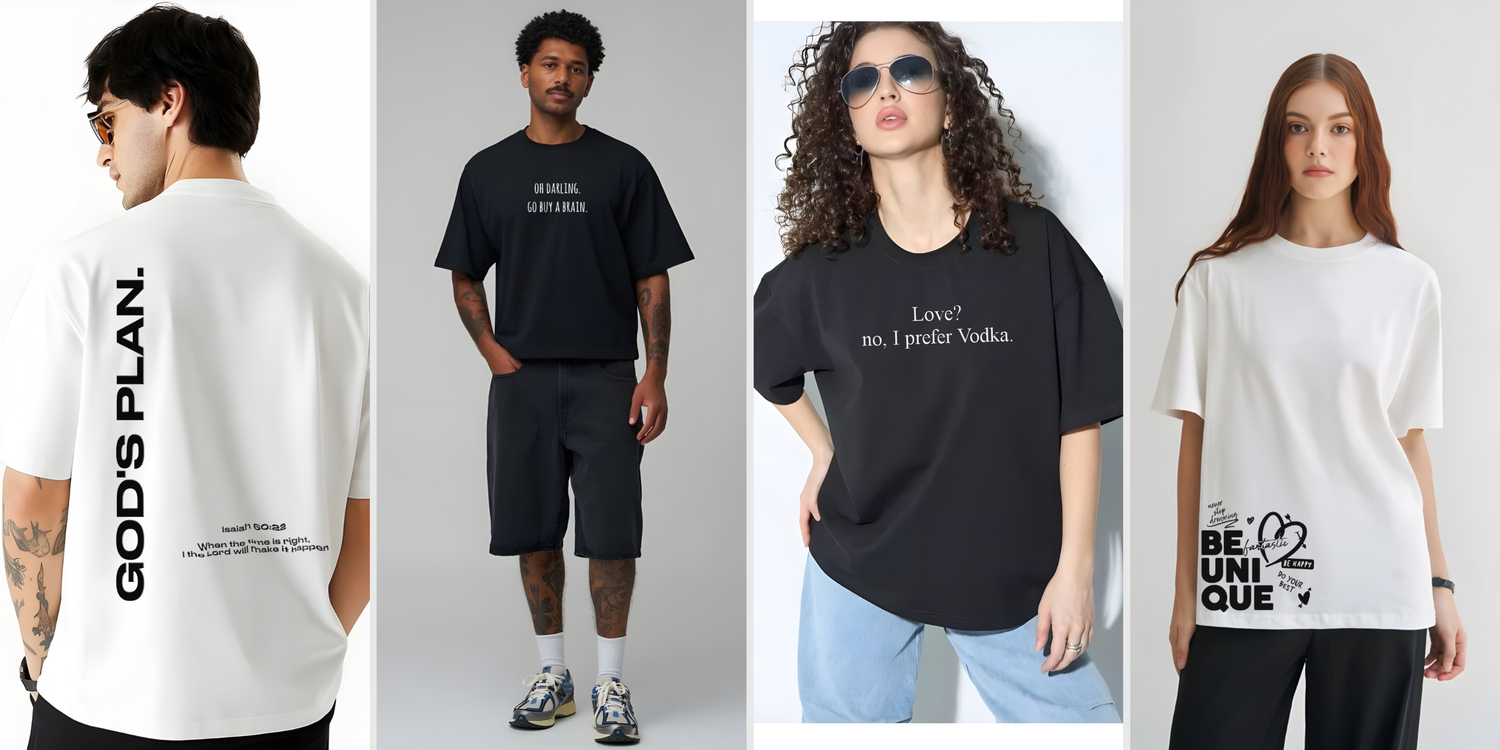 TEXT OVERSIZED T-SHIRT