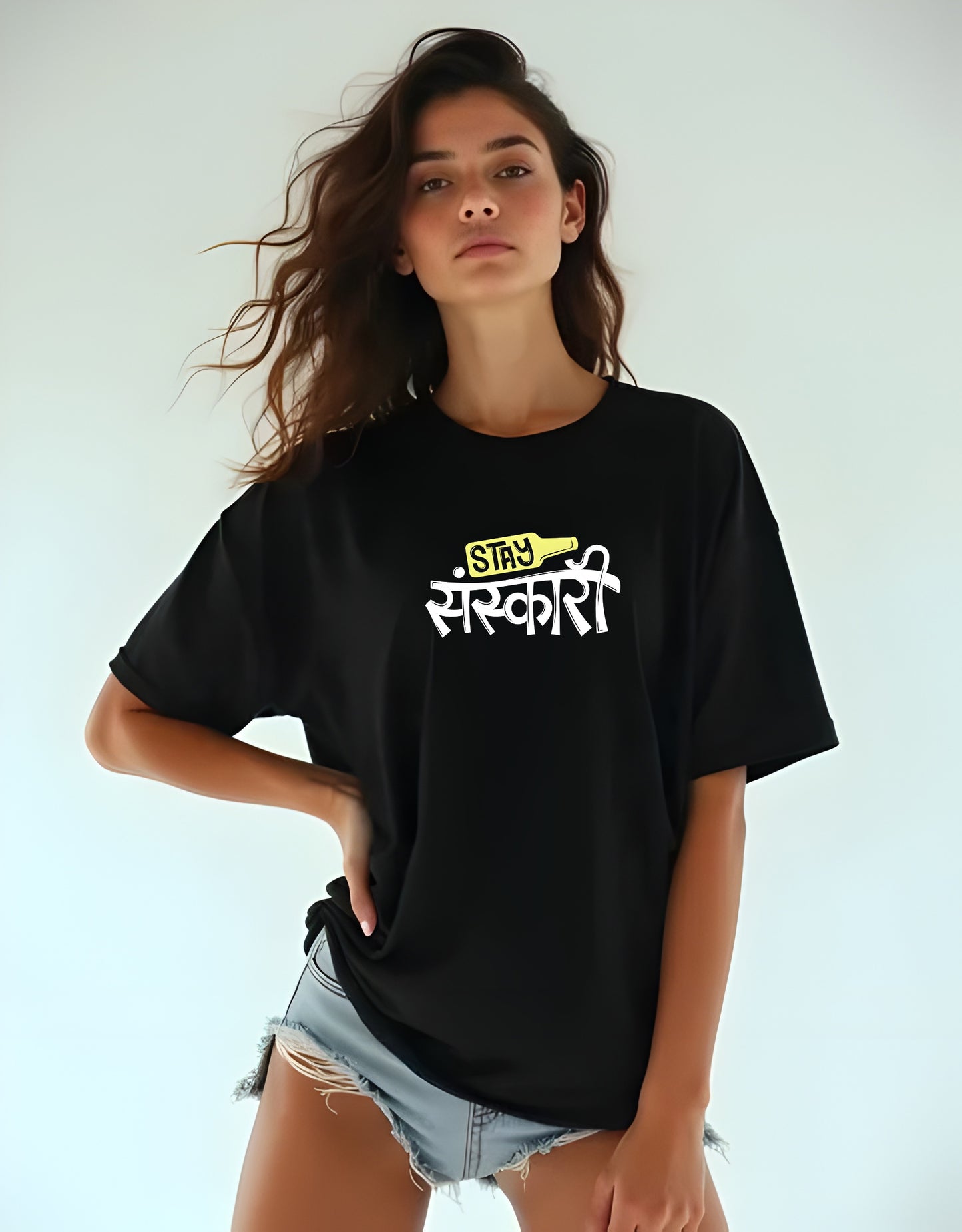 STAY SANSKARI Oversized T-shirt